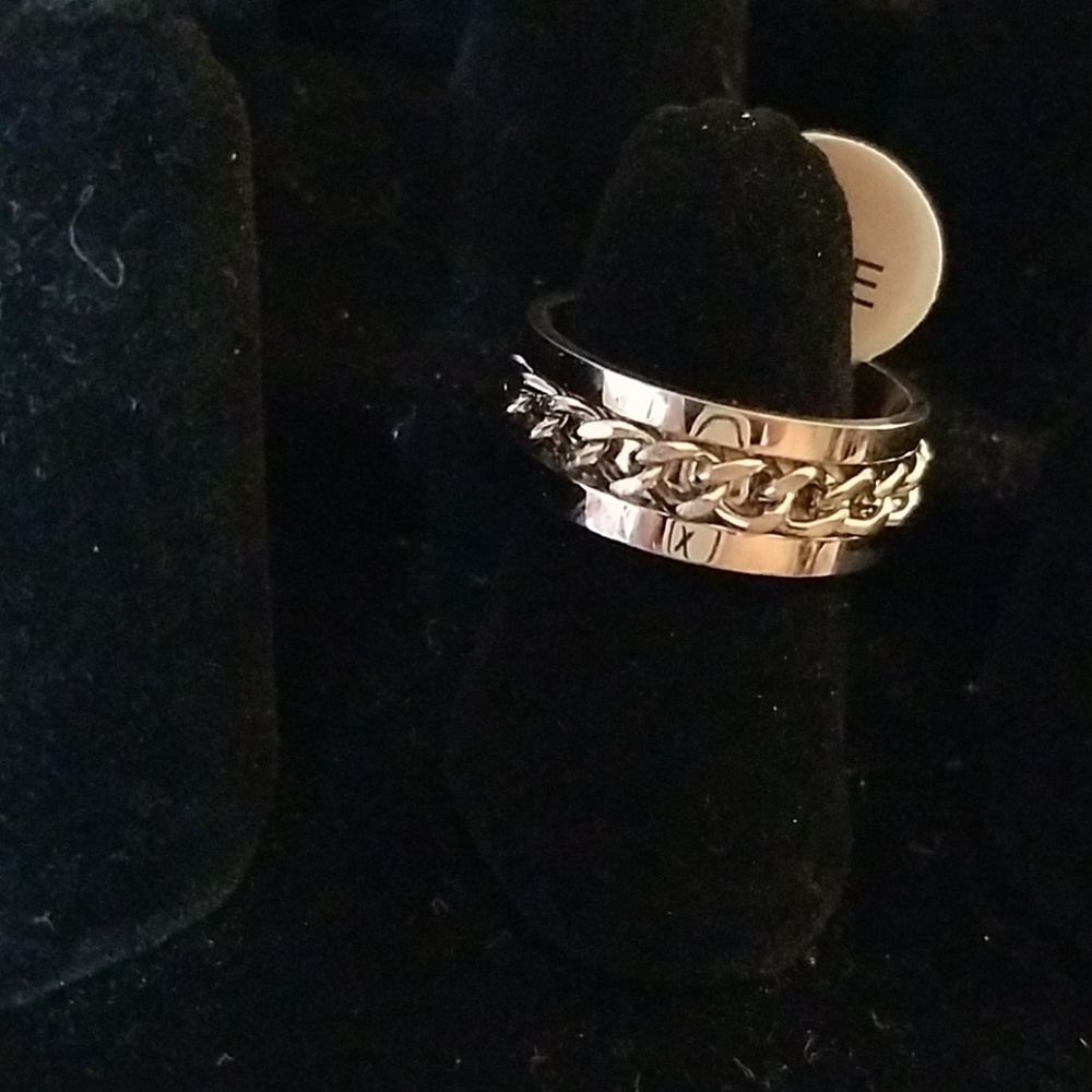 Silver Band Chain Ring